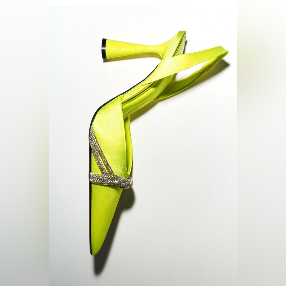 Zara Satin Effect Rhinestone Heels